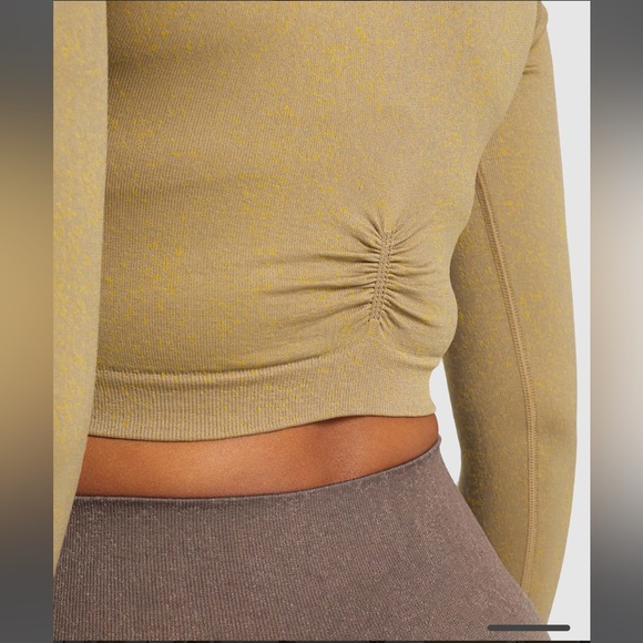 GYMSHARK ADAPT FLECK SEAMLESS LONG SLEEVE CROP TOP - Picture 7 of 9